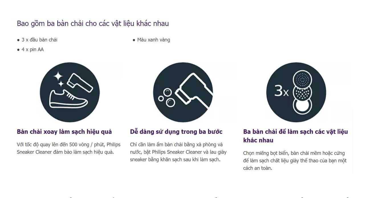 Máy đánh giày Philips Đức nội địa đủ bill