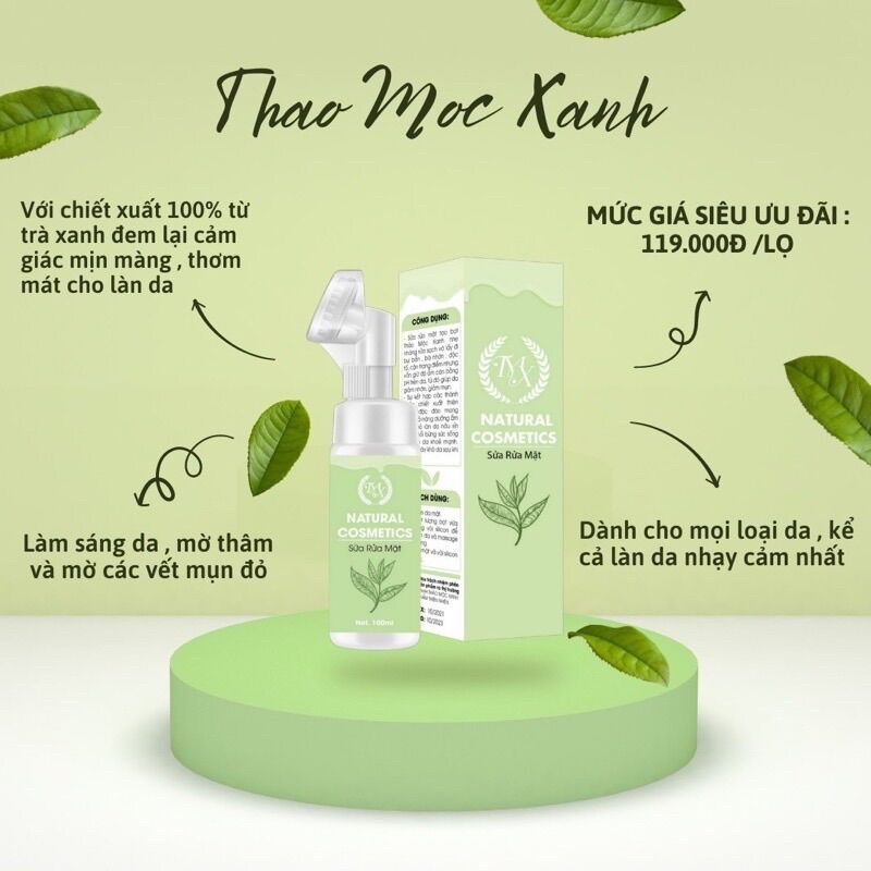 Sữa Rửa Mặt Tạo Bọt Thảo Mộc Xanh 100ml