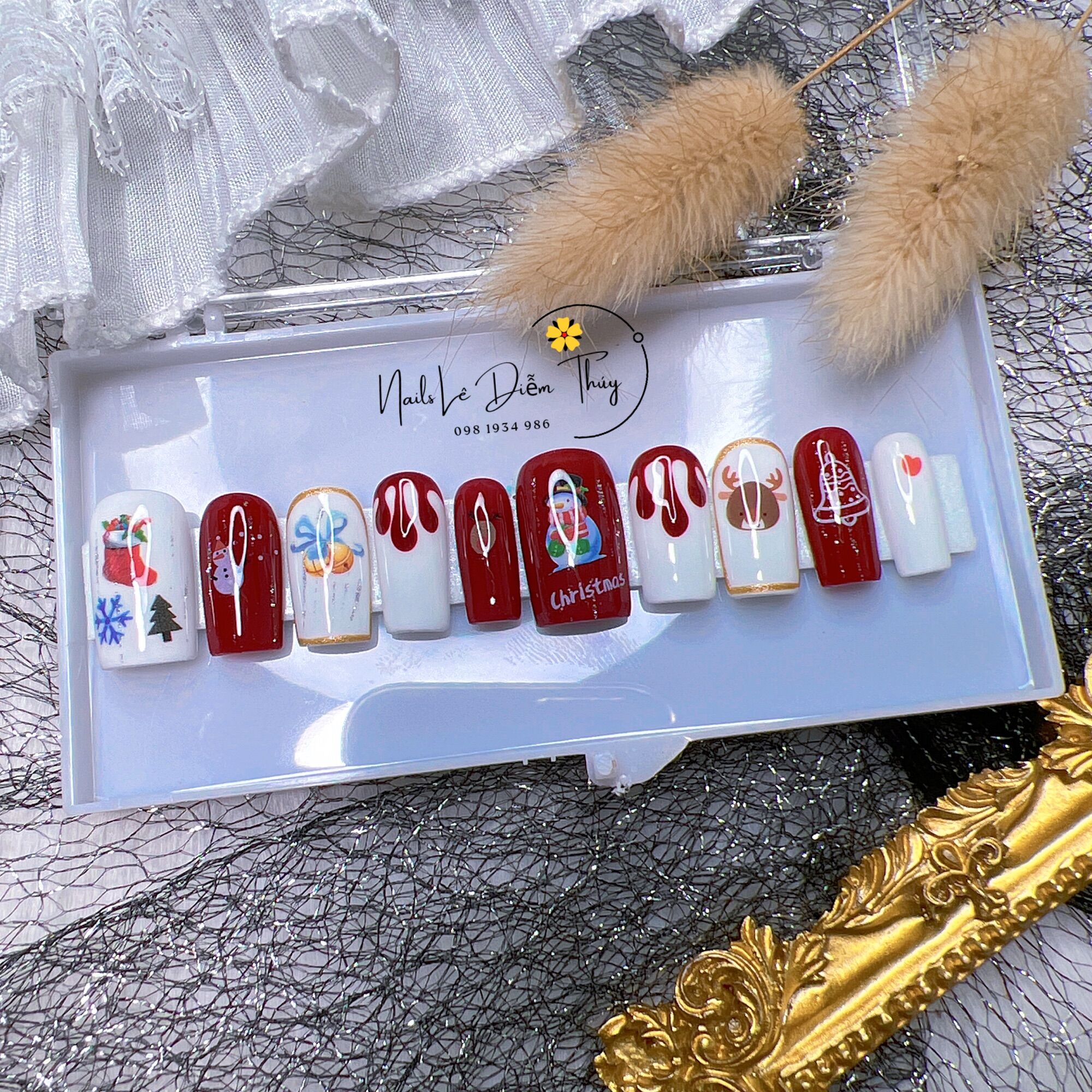 [Trends Nailbox] Thiết Kế Gấu Đỏ Màu Đỏ
