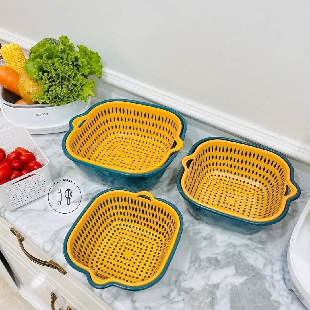 Set thau rổ 6 món- thau kèm rổ tiện lợi
