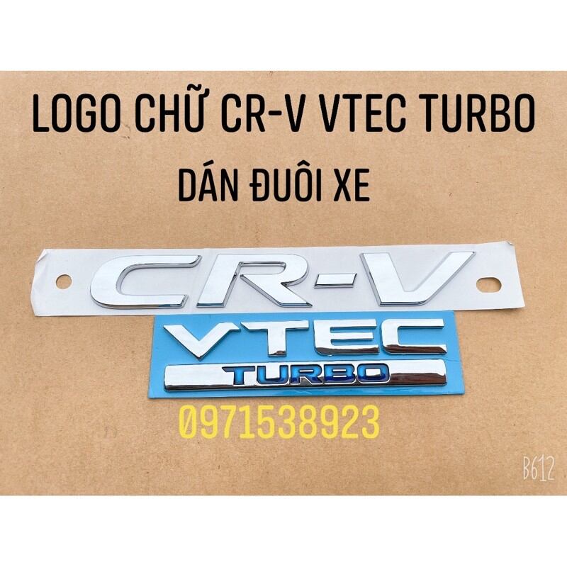 logo chữ CR-V VTEC TURBO dán đuôi xe CRV