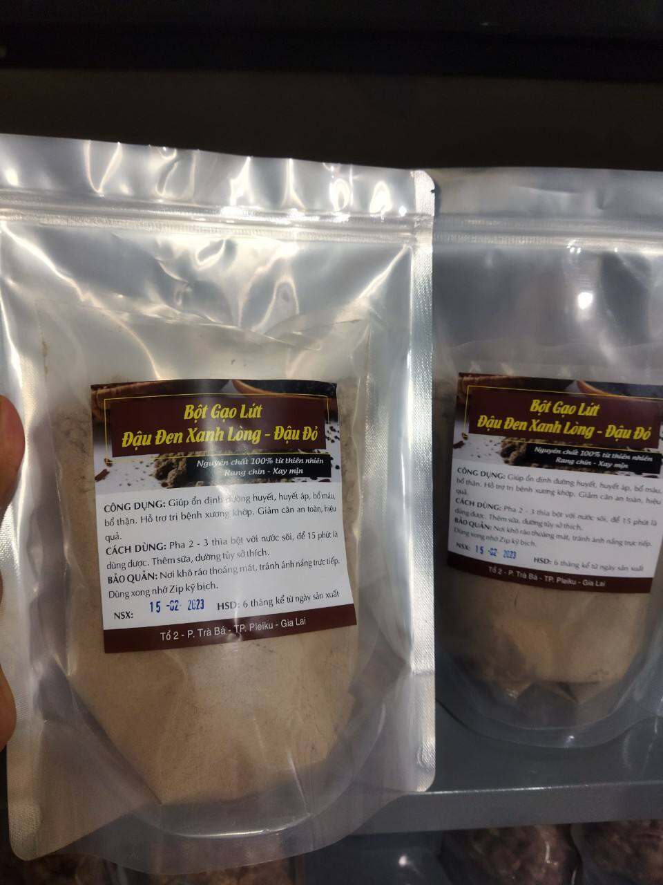 1kg bột gạo lứt + đậu đen xanh lòng rang sẵn xay mịn