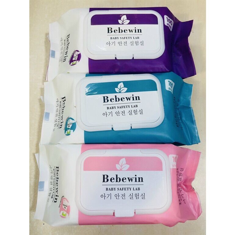 Combo 4 bịch khăn giấy ướt bebewin 100 tờ/ 1 bịch