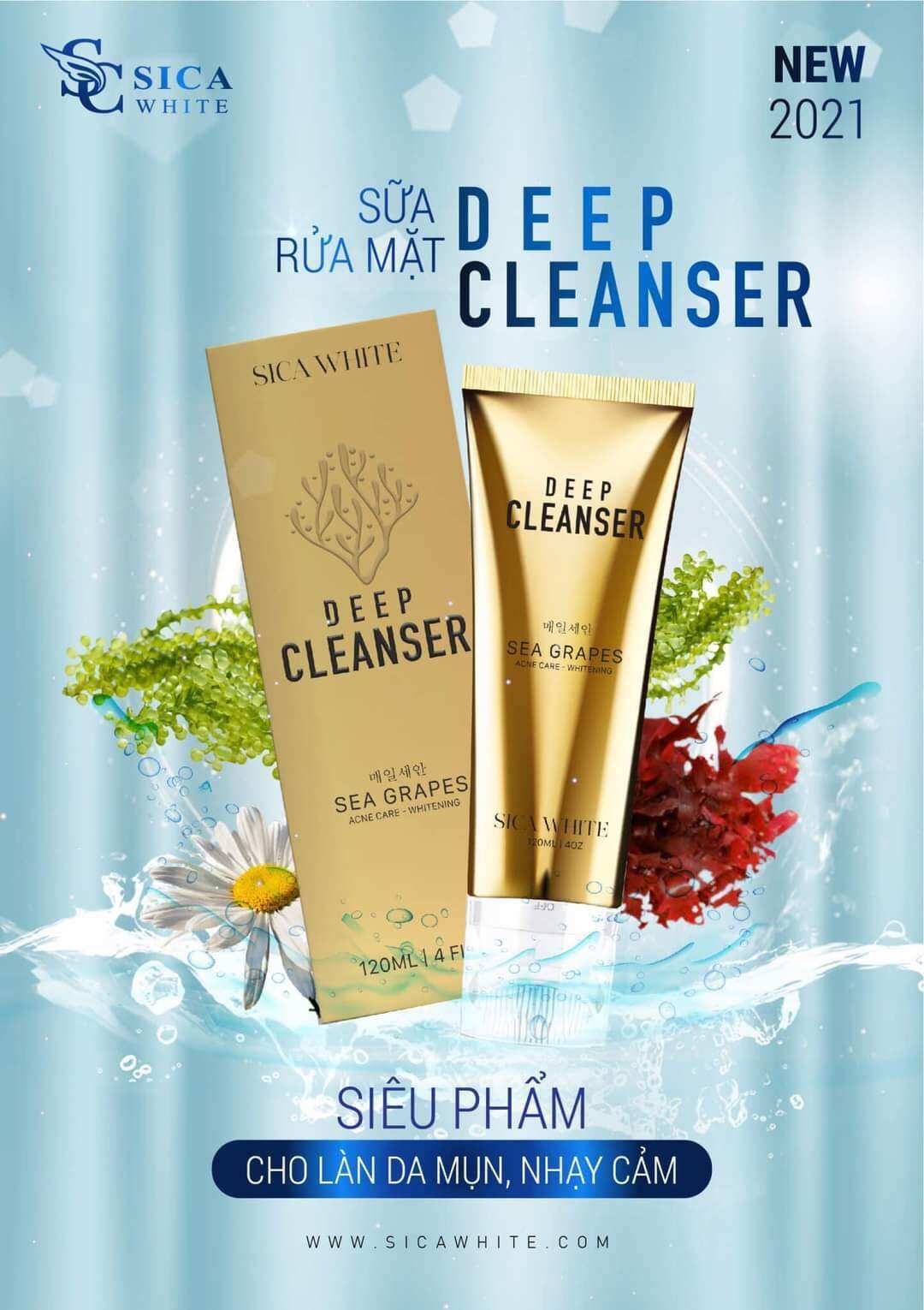 Sữa Rửa Mặt Rong Nho Sica White sicawhite
