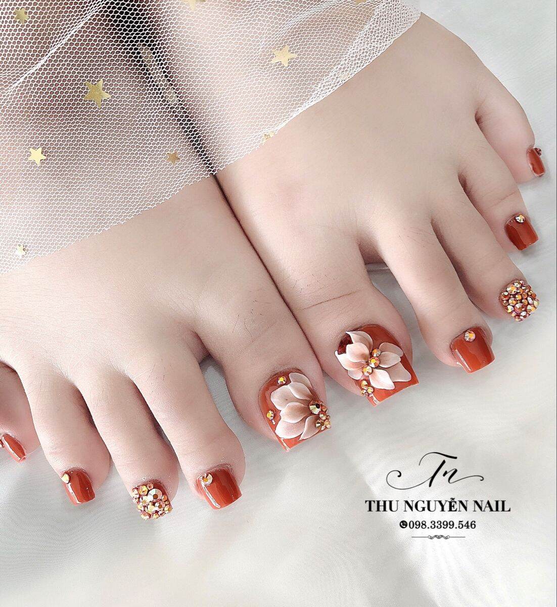 TOP 99 Mẫu móng chân đẹp nhẹ nhàng sáng da mẫu móng Hàn Quốc 2023