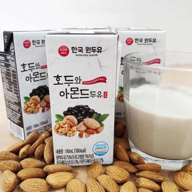 [DATE T6/2022] Sữa hạnh nhân óc chó đậu đen Hàn Quốc date mới (16hộp x 190ml)