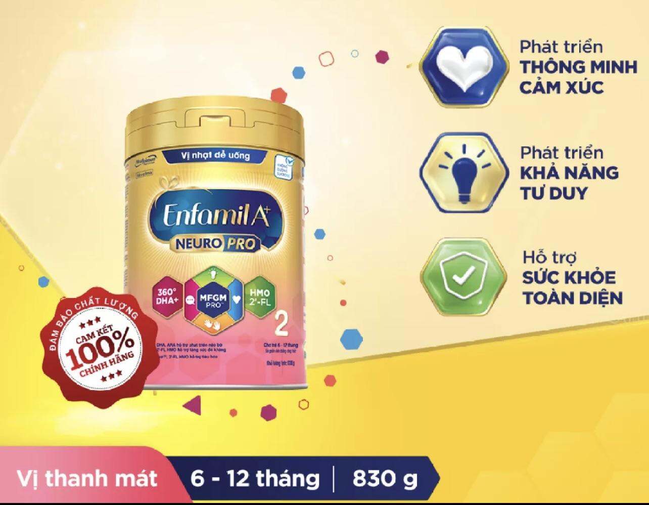 Sữa Bột Enfamil A+ Neuro 2 830g ( Mẫu Mới )