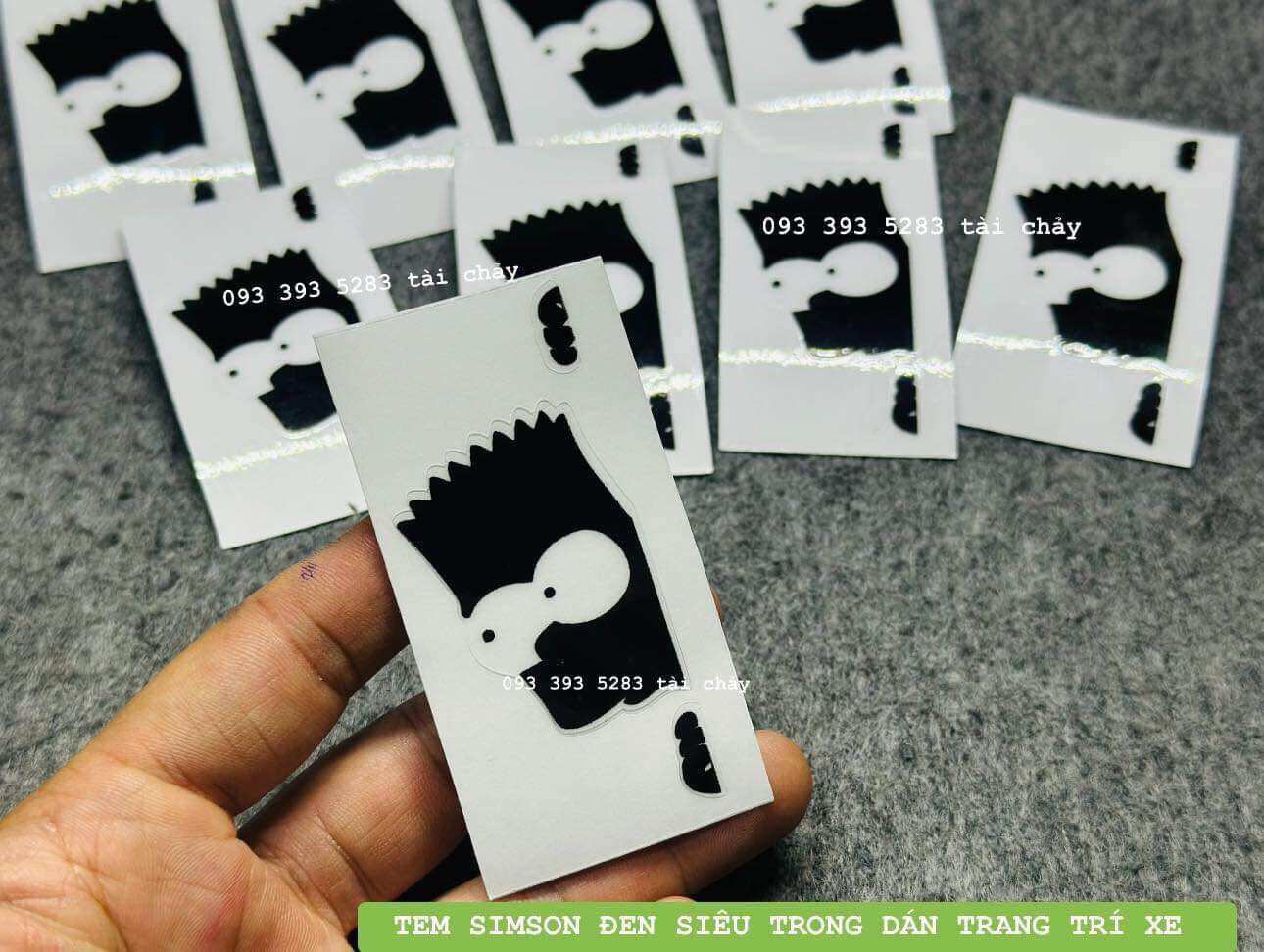 [ 1 MIẾNG ] TEM SIMSON ĐEN SIÊU TRONG SUỐT DÁN TRANG TRÍ XE