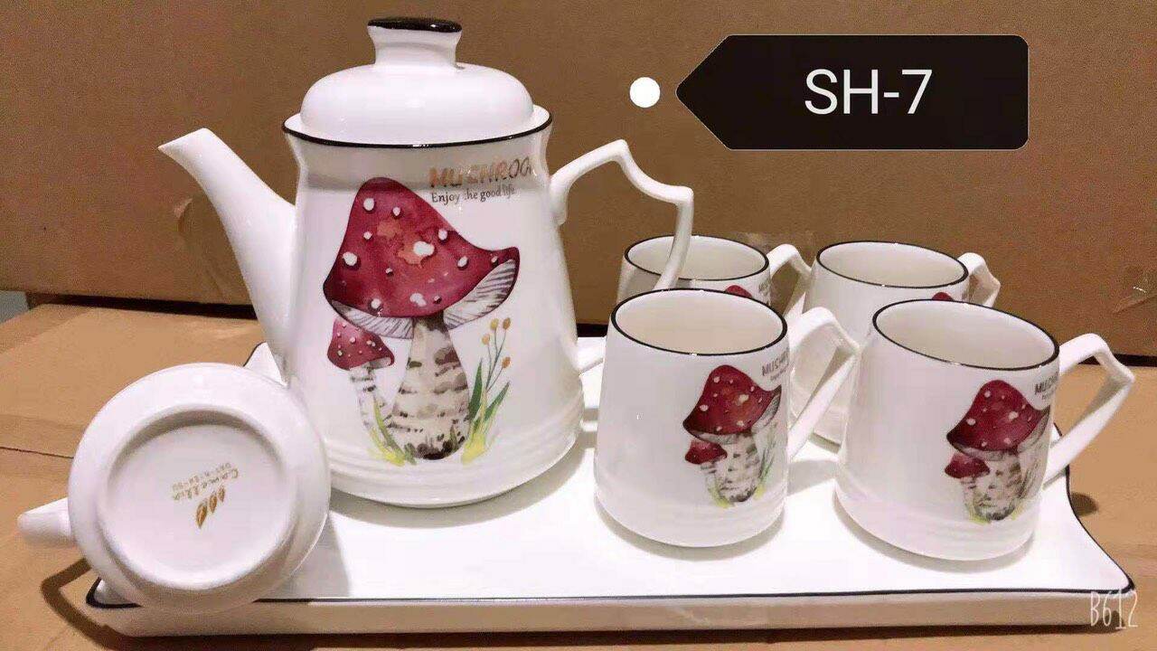 Bộ Ấm Chén Sứ Kiểu Hàn Quốc kèm khay