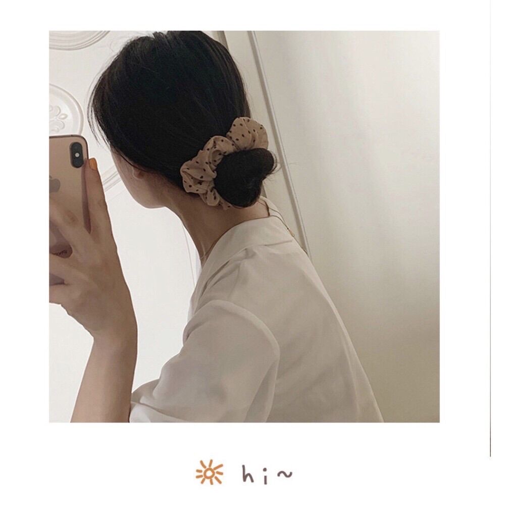 Cột tóc Scrunchies chấm bi tiểu thư Meily Store