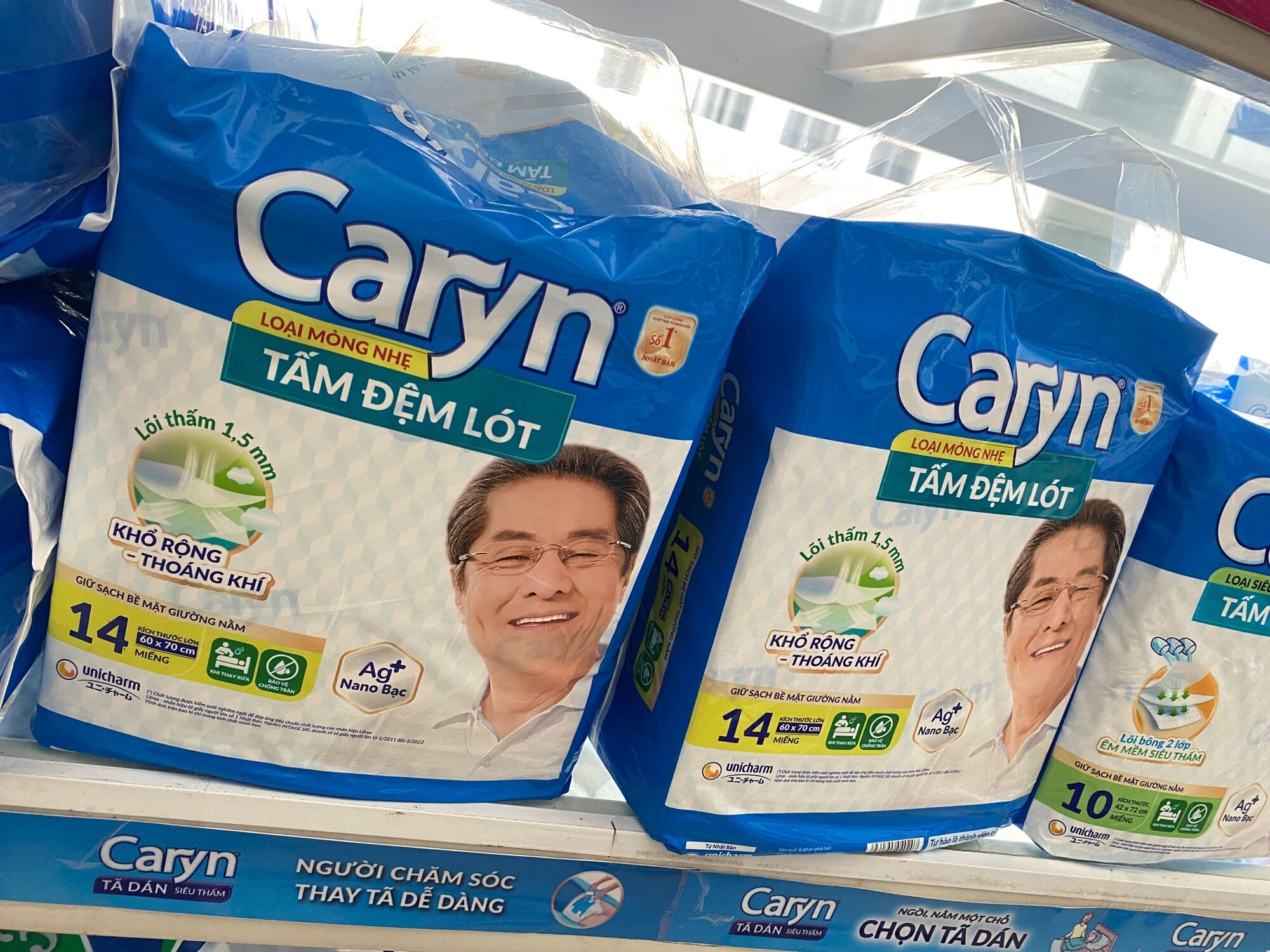 Combo 3 gói Tấm lót caryn mỏng nhẹ 14 miếng