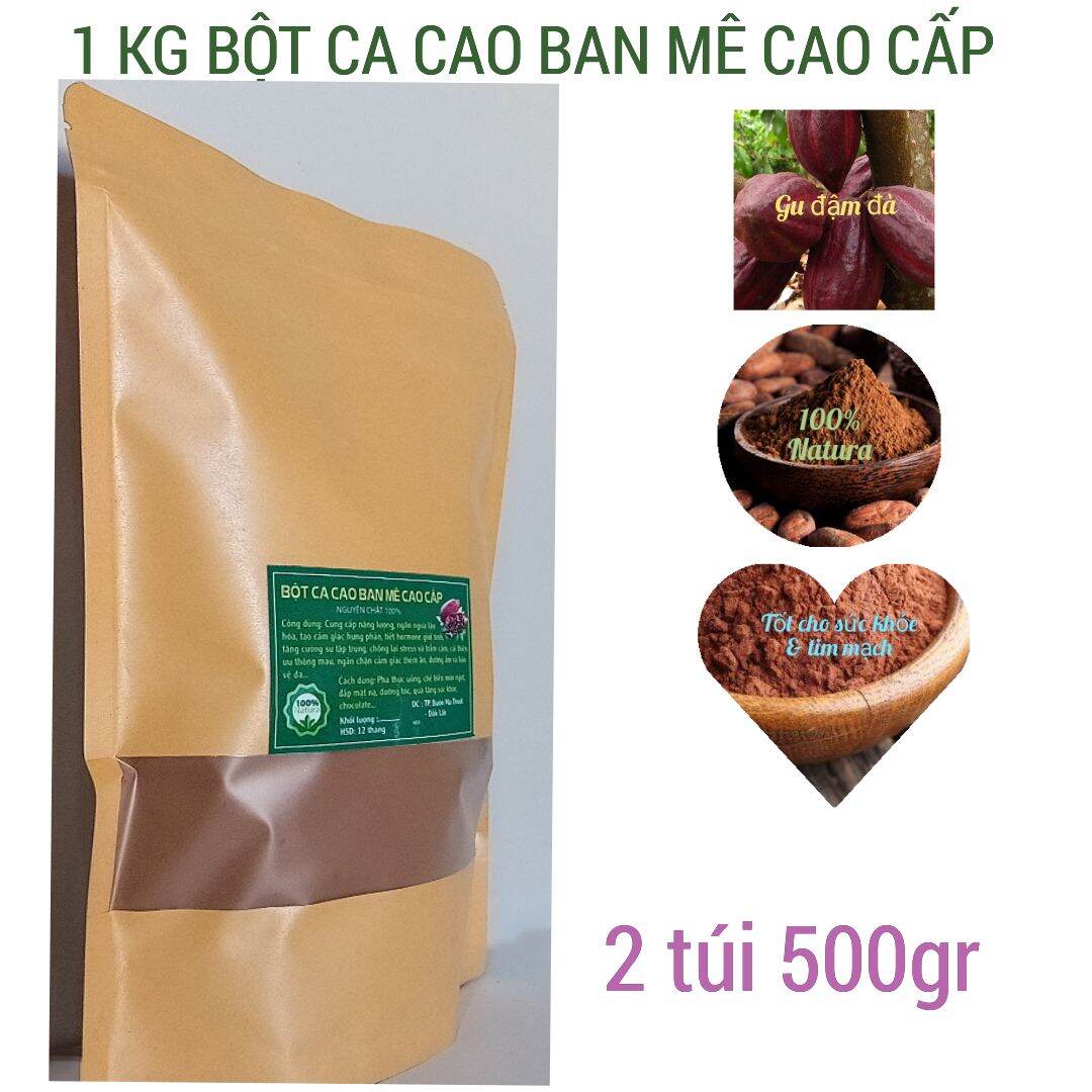 ( 1KG = 2 TÚI 500GR ) BỘT CA CAO NGUYÊN CHẤT 100% , BỘT CA CAO BAN MÊ CAO CẤP , ĐẶC SẢN BỘT CA CAO DAKLAK , THƠM NGON BỔ DƯỠNG _ CACAO NGUYÊN CHẤT _ CACAO SỮA _ SOCOLA