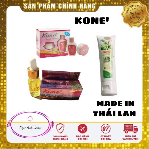 Bộ Kem Kone - nước hoa hồng Kone - Serum mụn Kone - Sửa rửa mặt trà xanh Kone