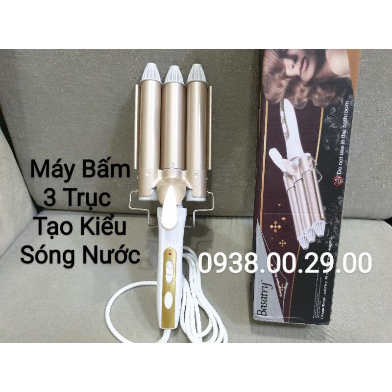 Máy bấm sóng nước 3 trục phi ống 25mm. cây bấm tóc xoăn gợn sóng giữ nếp lâu.