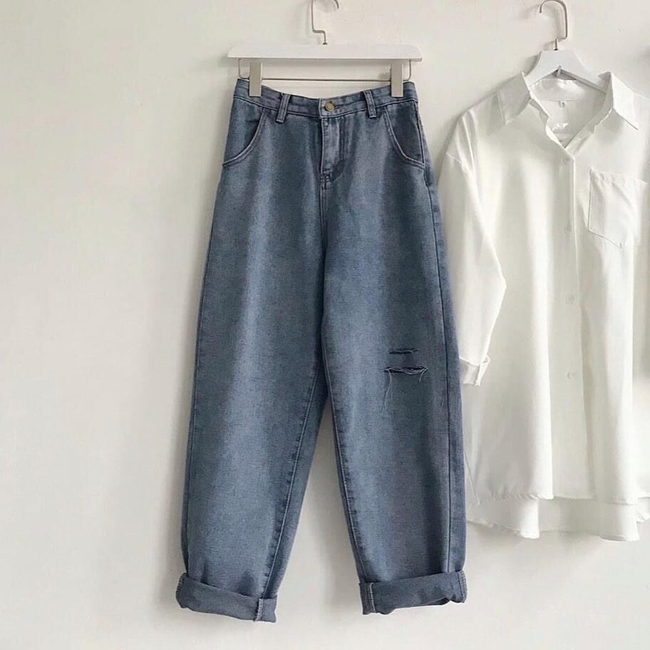 SET BAGGY + SƠ MI TRƠN TAY DÀI 1 TÚI