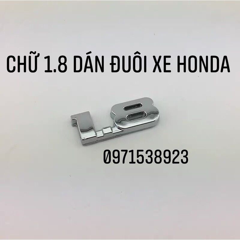 Bộ logo chữ nổi 1.8 i-vtec dán đuôi xe honda