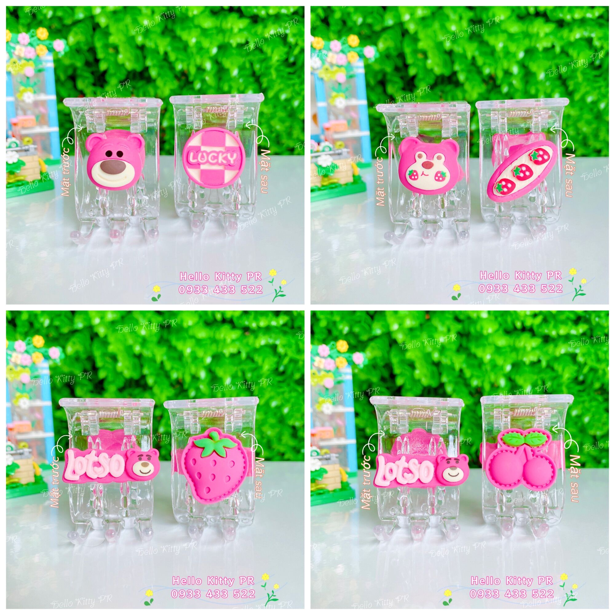 Kẹp càng cua 3 răng - 5 răng gấu dâu Lotso HelloKitty PR