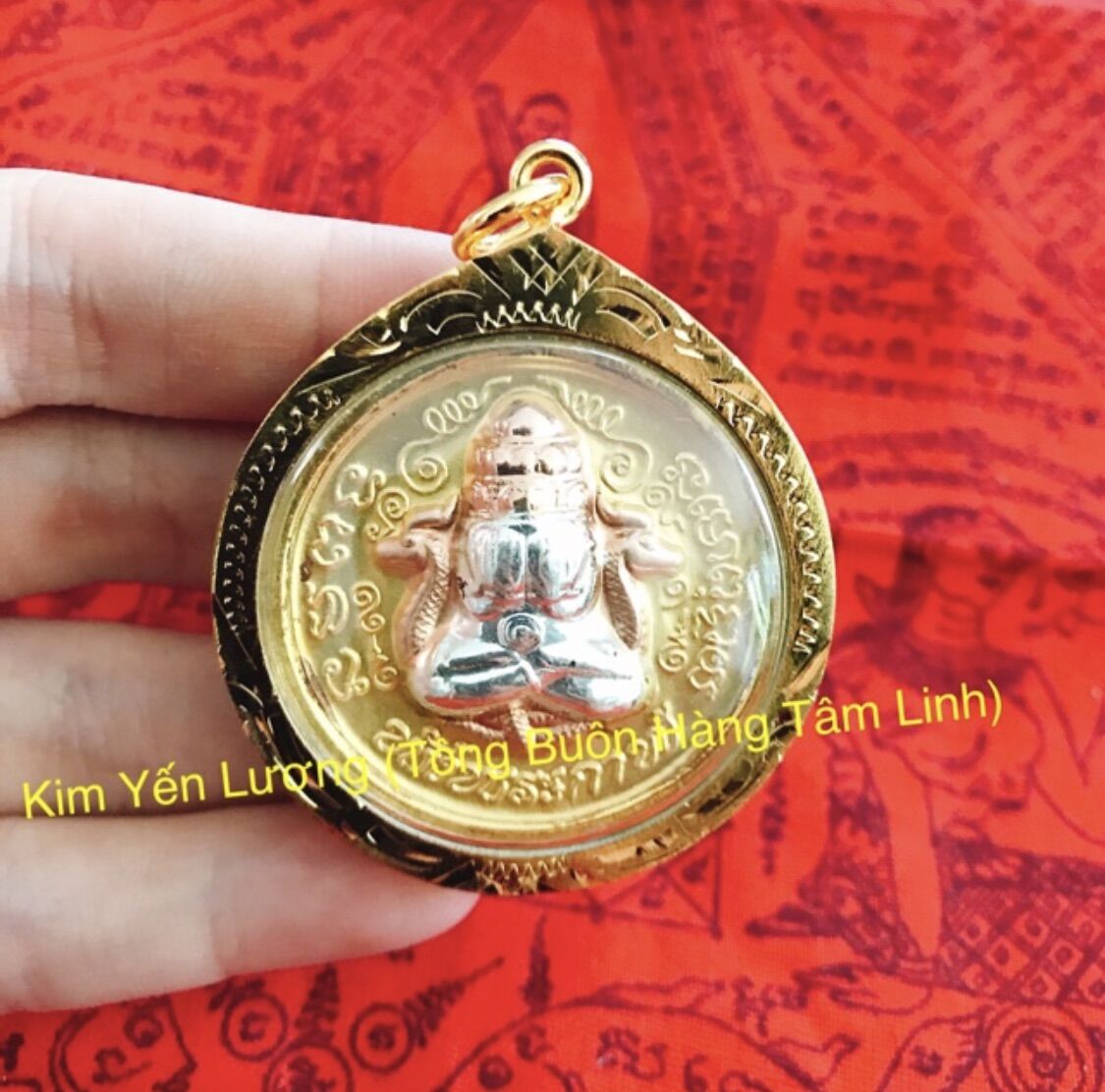 Mặt dây chuyên 2in1 phật bịt mắt & pra raaa huuu thái lan