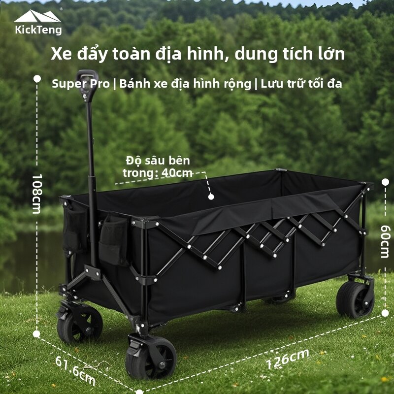 Foldable Reclining Camping Trolley 1.2m - 2