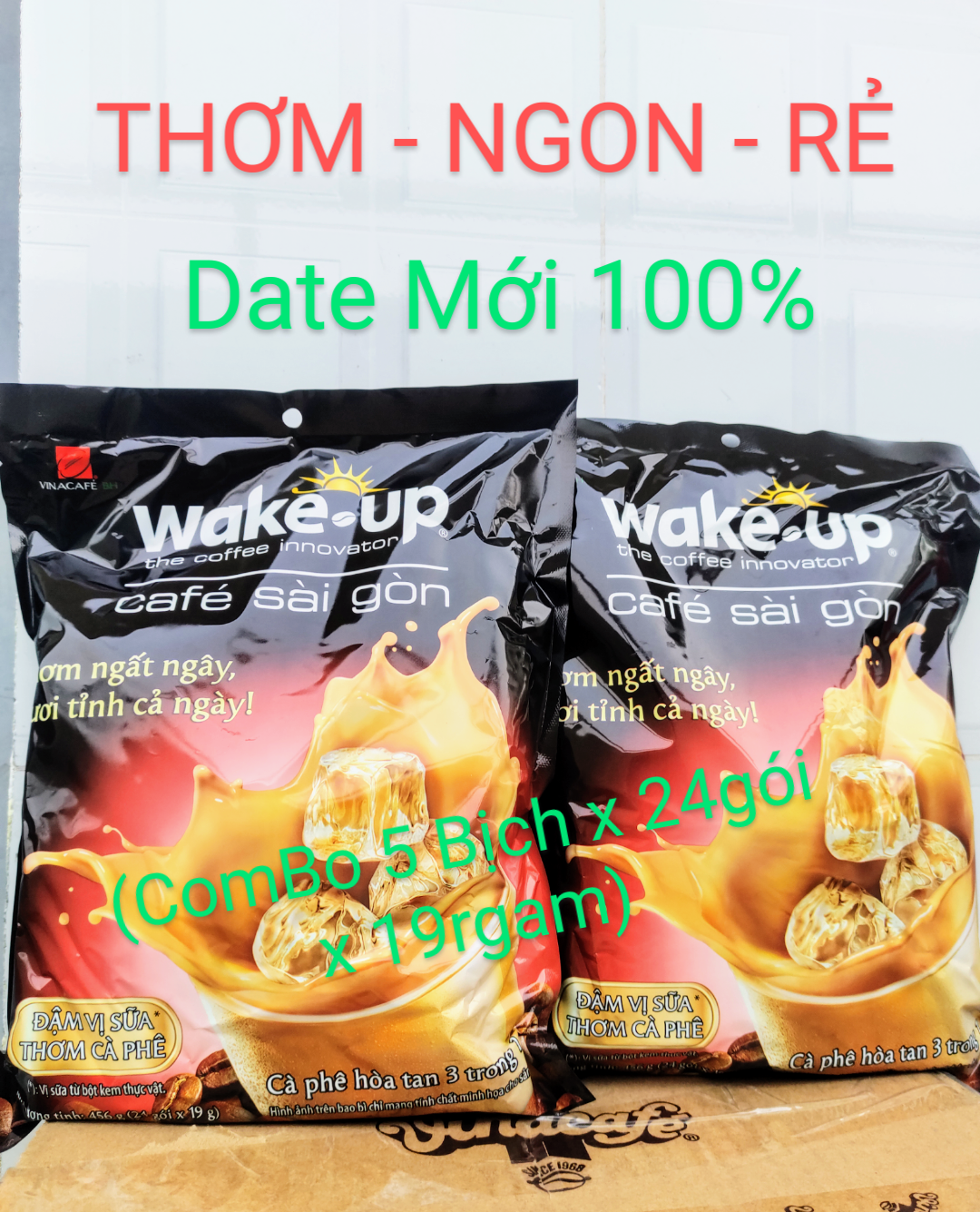 Combo 5 Bịch Cafe Wake Up Sài Gòn Thơm Ngon Rẻ DATE MỚI