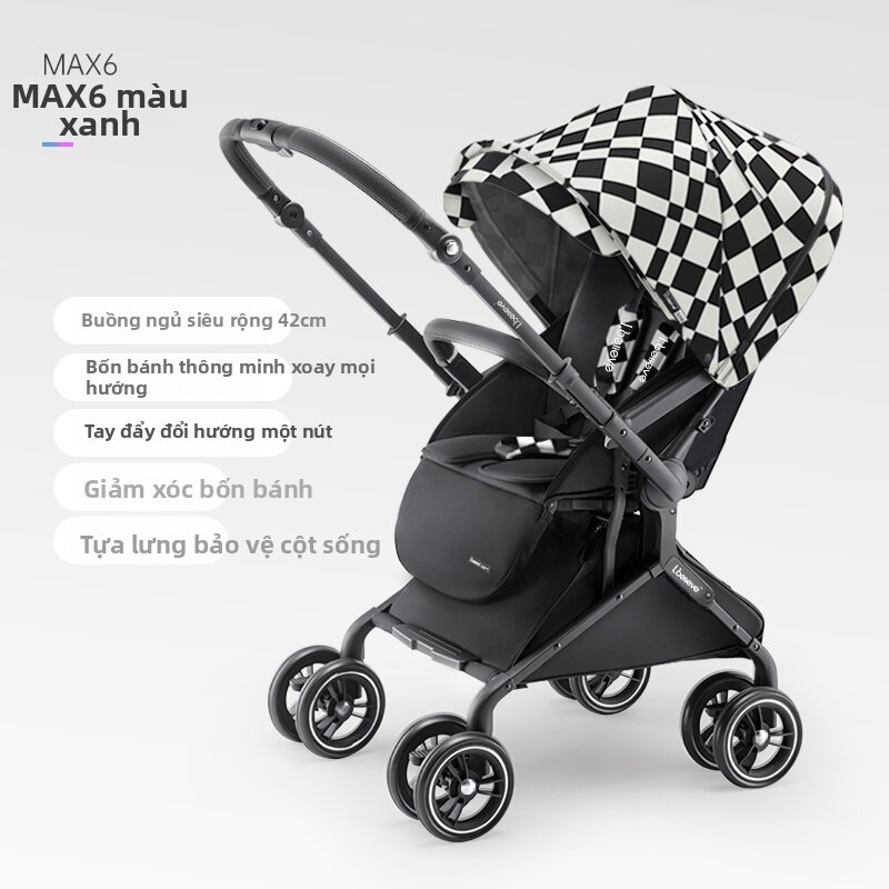 Reversible Light Baby Stroller For Newborn Wide - 4
