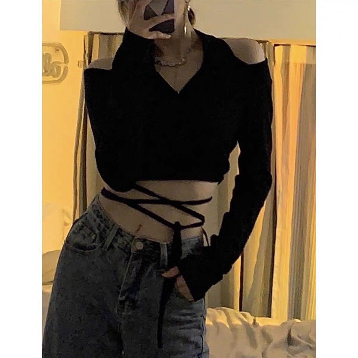 👽CROPTOP PETTER RÚT DÂY 2 BÊN