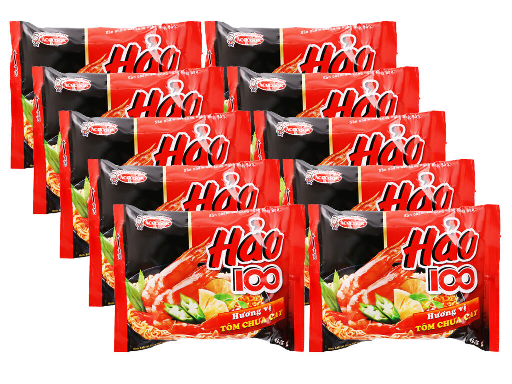 1 thùng mì Hảo 100 tôm chua cay 30 gói x 65g