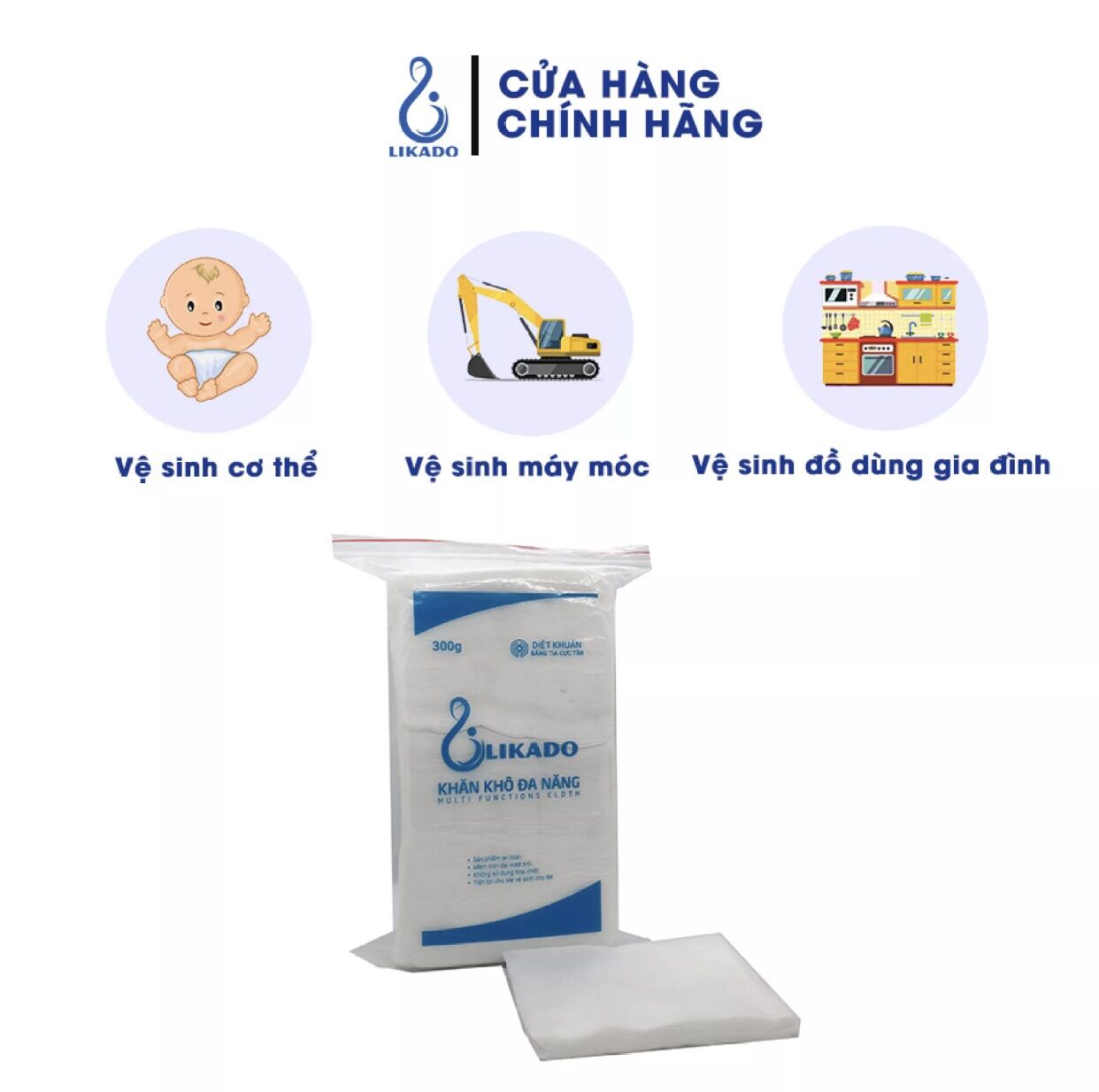 Khăn khô đa năng Likado gói 300g