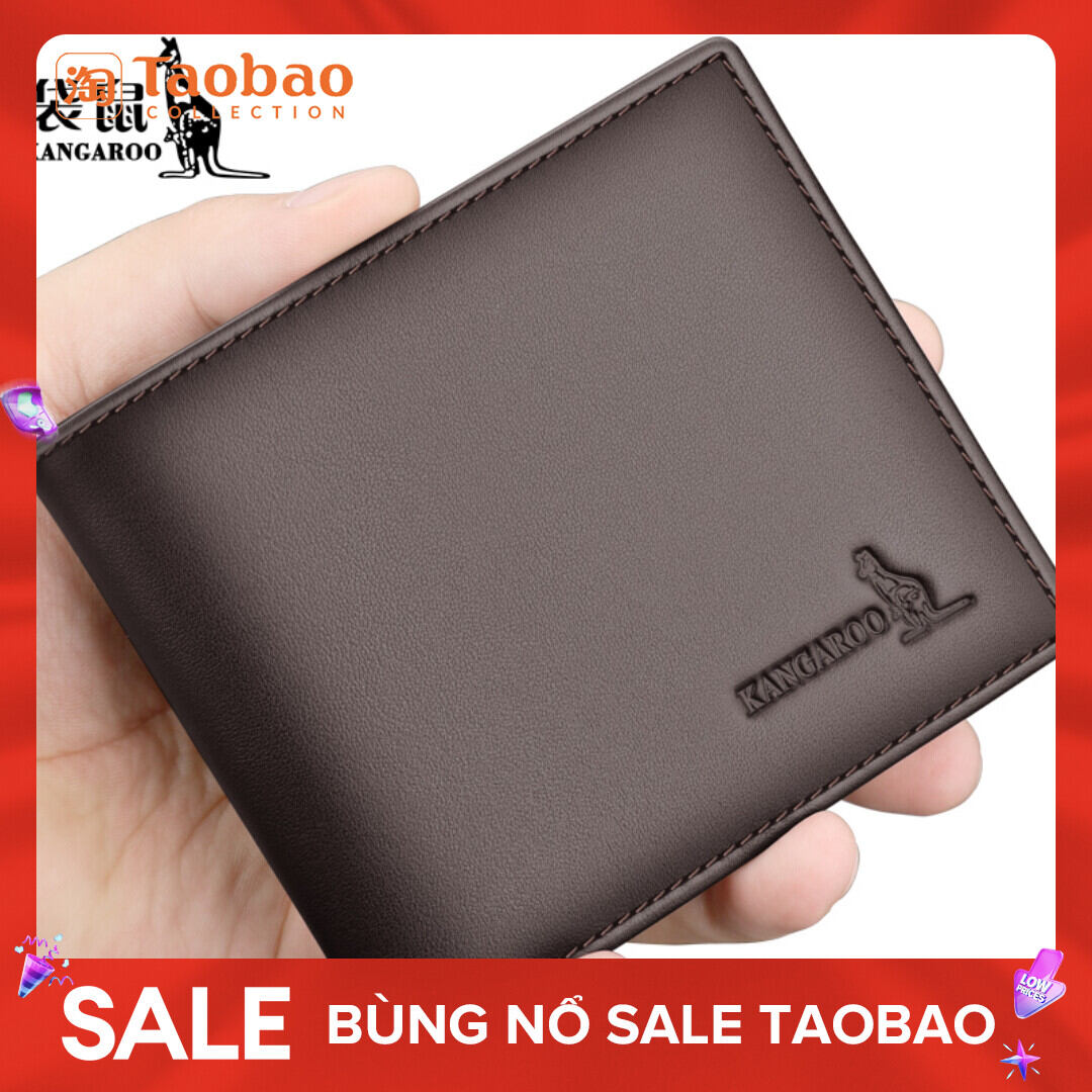 Ví kangaroo chính hãng chính thức ví da bò lớp đầu ngắn da thật nam giới ví thương hiệu thời trang mẫu mới 2023