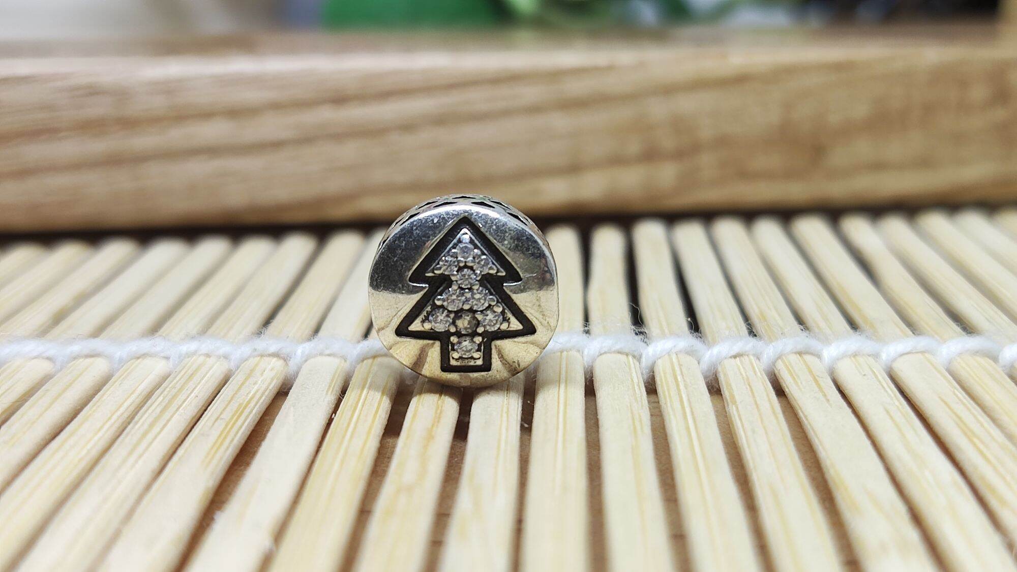 GauBee Charm bạc 925 cây thông noel đá trắng