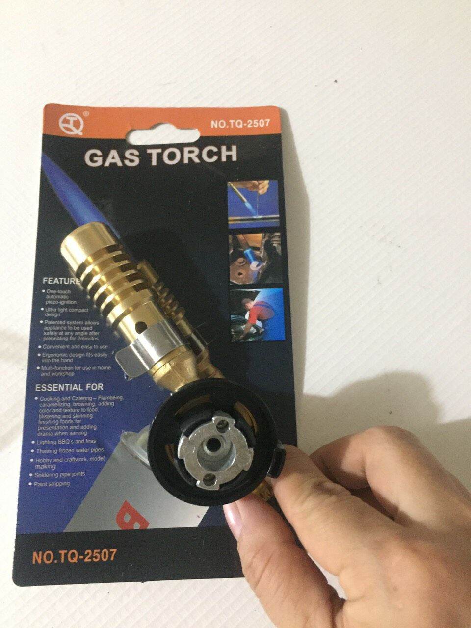 Đèn khò ga - khò gas đồng 100% nguyên khối cao cấp Núm điều chỉnh nhiệt độ