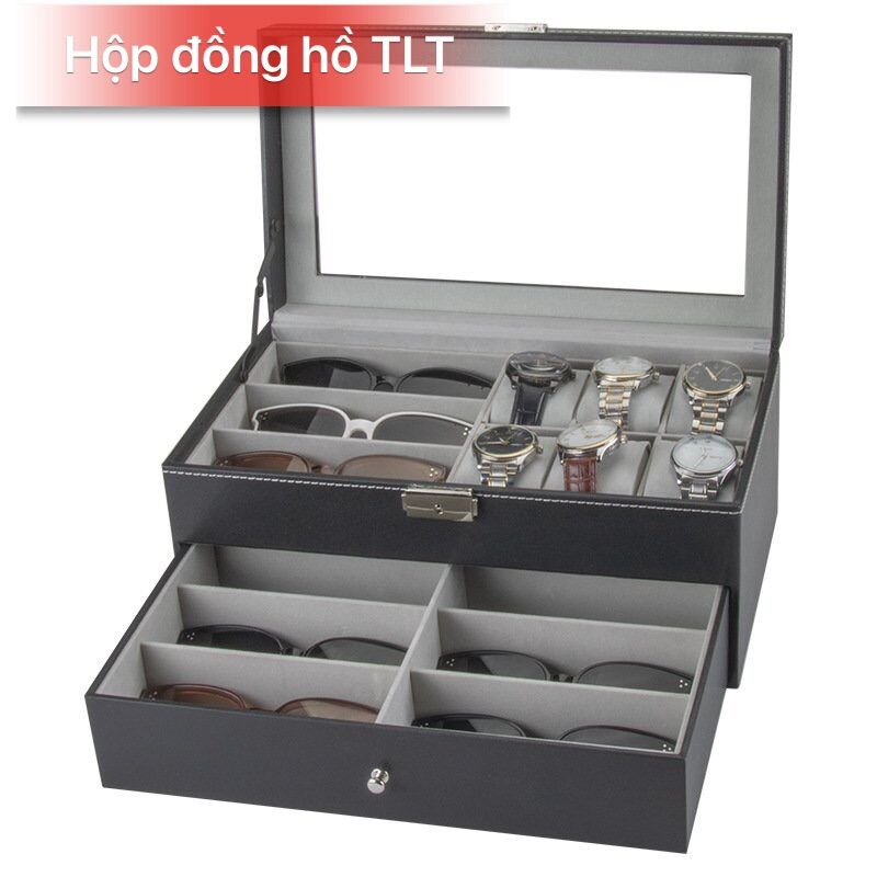 Hộp để đồng hồ và mắt kính bọc da cao cấp