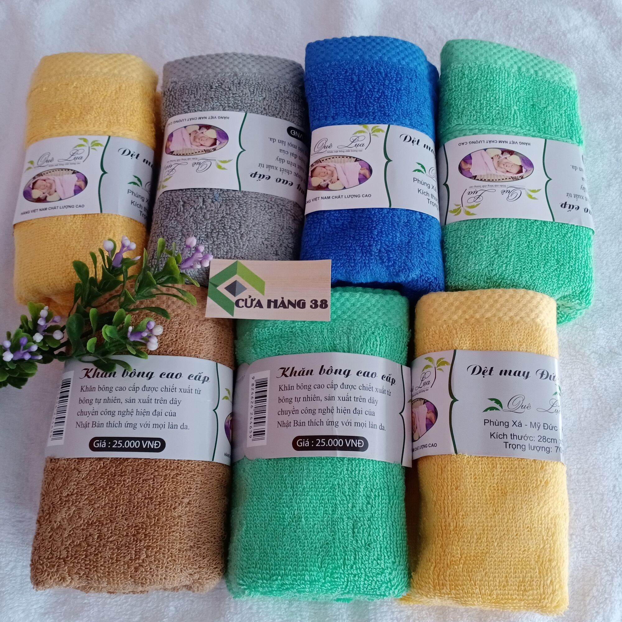 Khăn mặt cotton cao cấp, mềm mại, không phai màu, 28x50