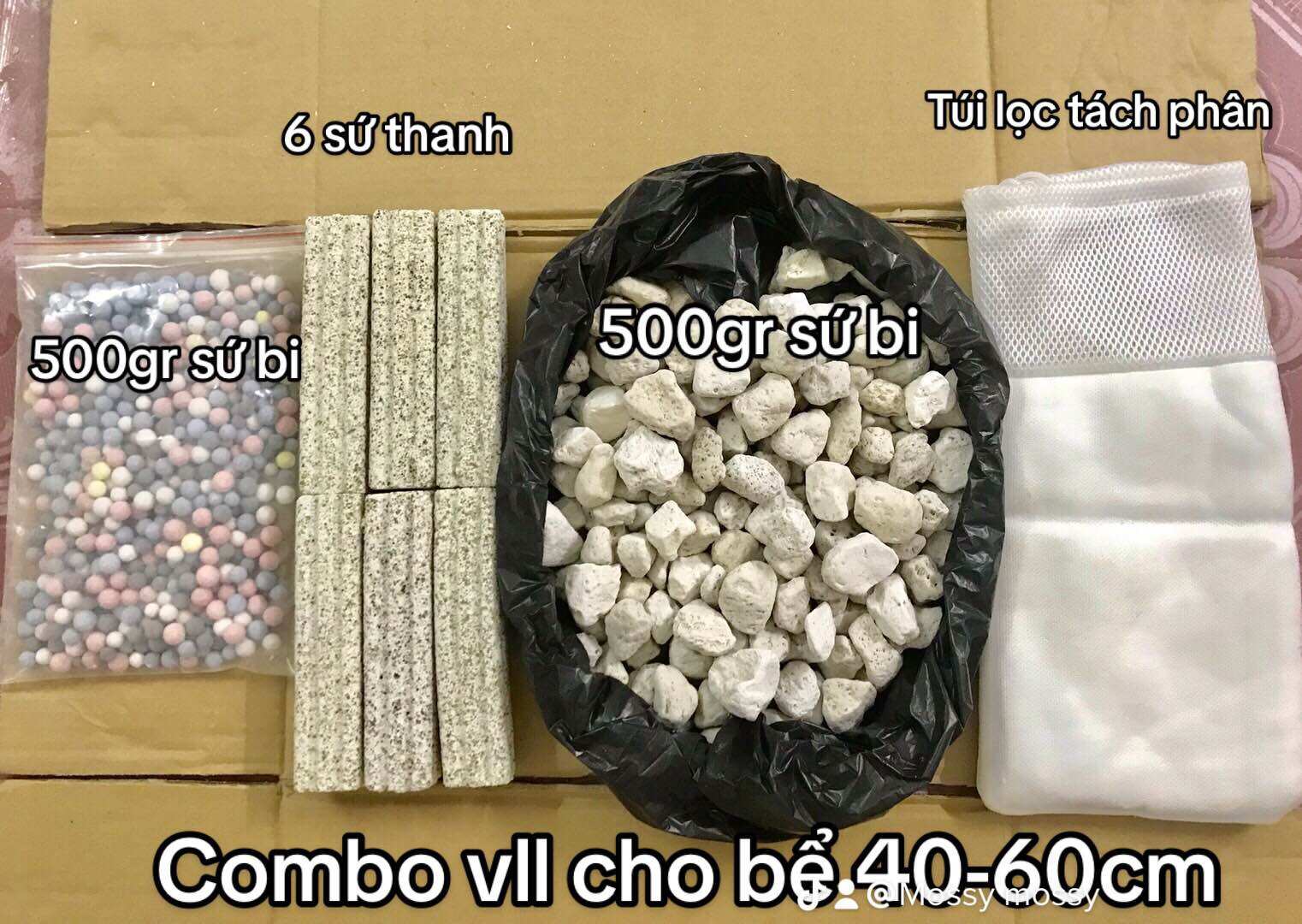 Combo Vật Liệu Lọc cho lọc thuỷ sinh - bể cá cảnh