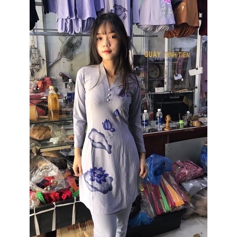 Đồ Lam Đi Chùa ➕➕Kết Tân Vẽ Bụi Sen