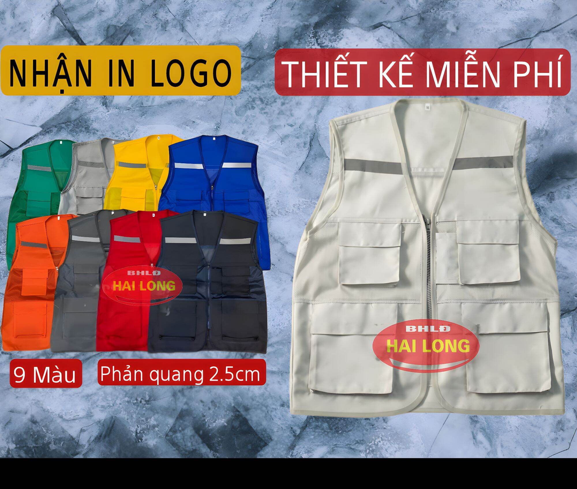 Áo phản quang gile kỹ thuật 4 túi áo phản quang