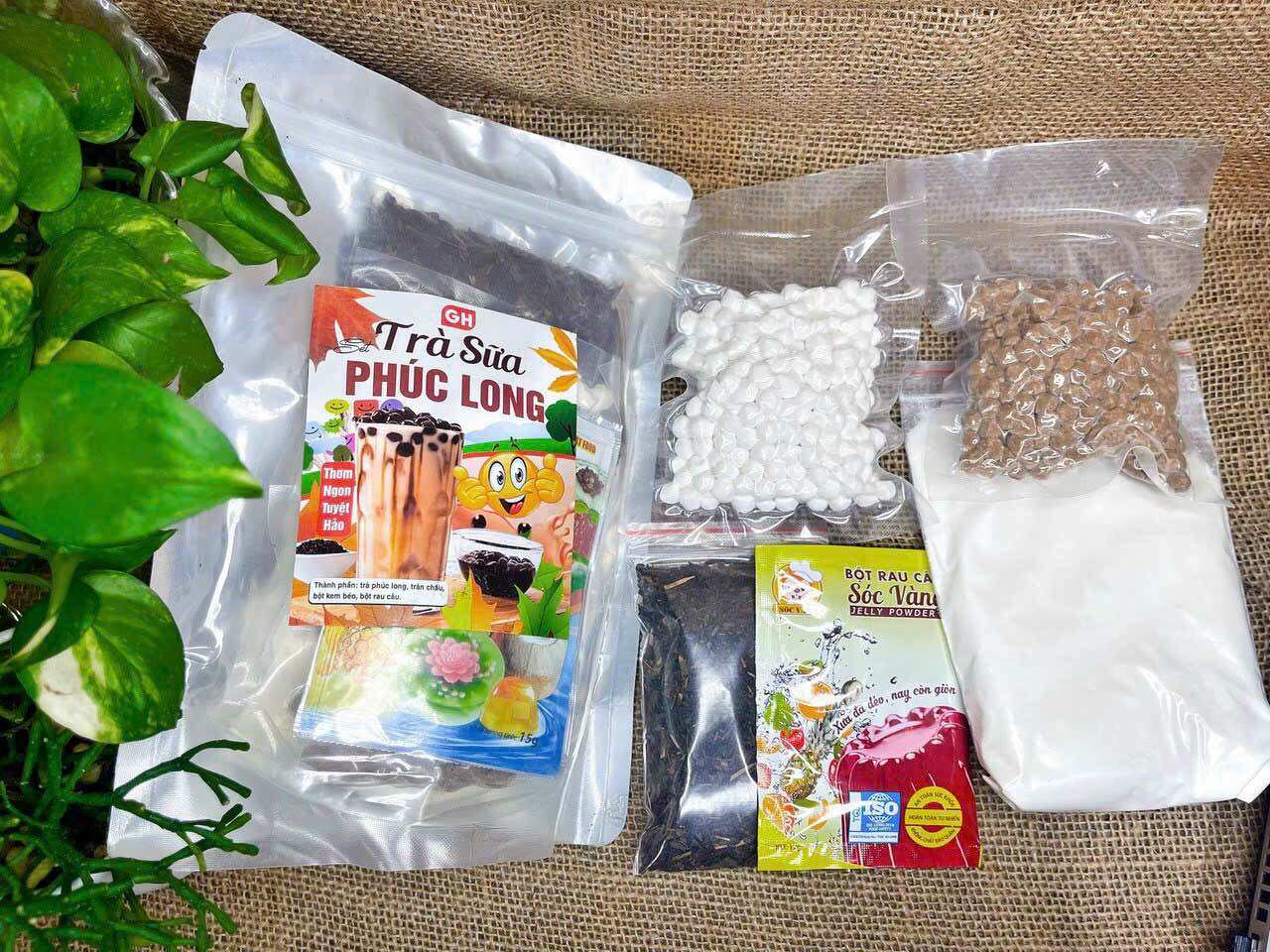 Trà sữa phúc long + thái xanh trân châu giải nhiệt mùa hè