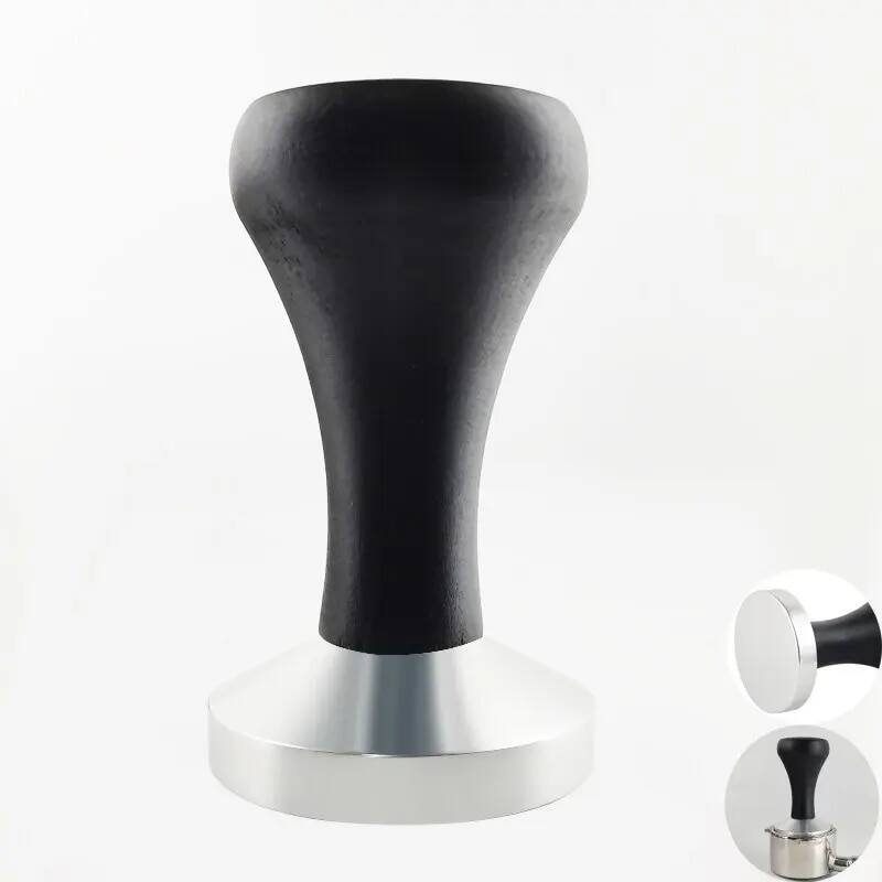 Espresso tam giác với tay cầm gỗ 1pc 51/53/58mm nhôm portafilter cà phê tam giác đế bằng cho 51/54/58mm