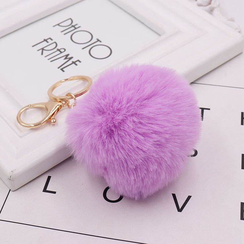 móc khoá cục bông treo túi,balo