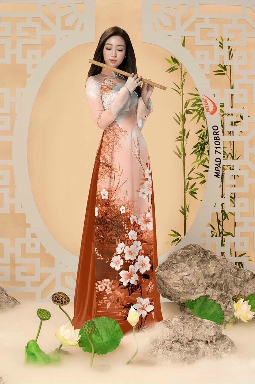 Vải áo dài phong cảnh