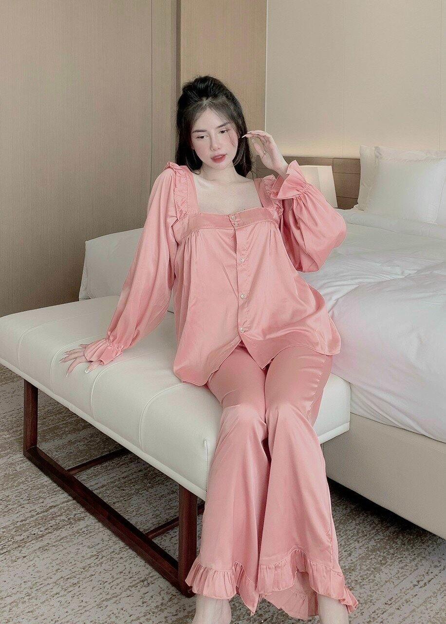 Đồ bộ - Đồ ngủ pijama tiểu thư lụa latin size (40-60kg)