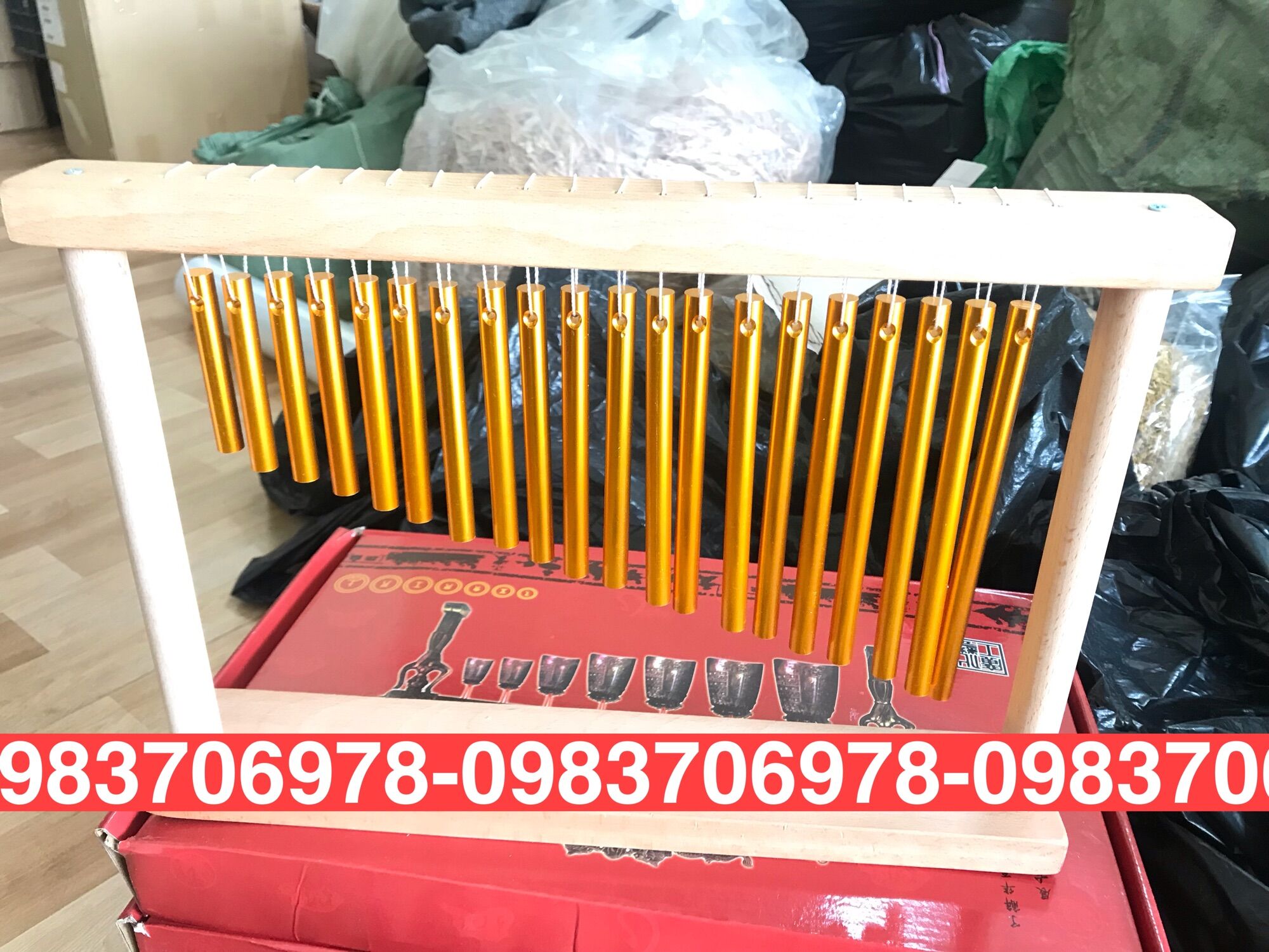 Chuông gió dưỡng sinh 1tầng bằng đồng hàng bao đẹp