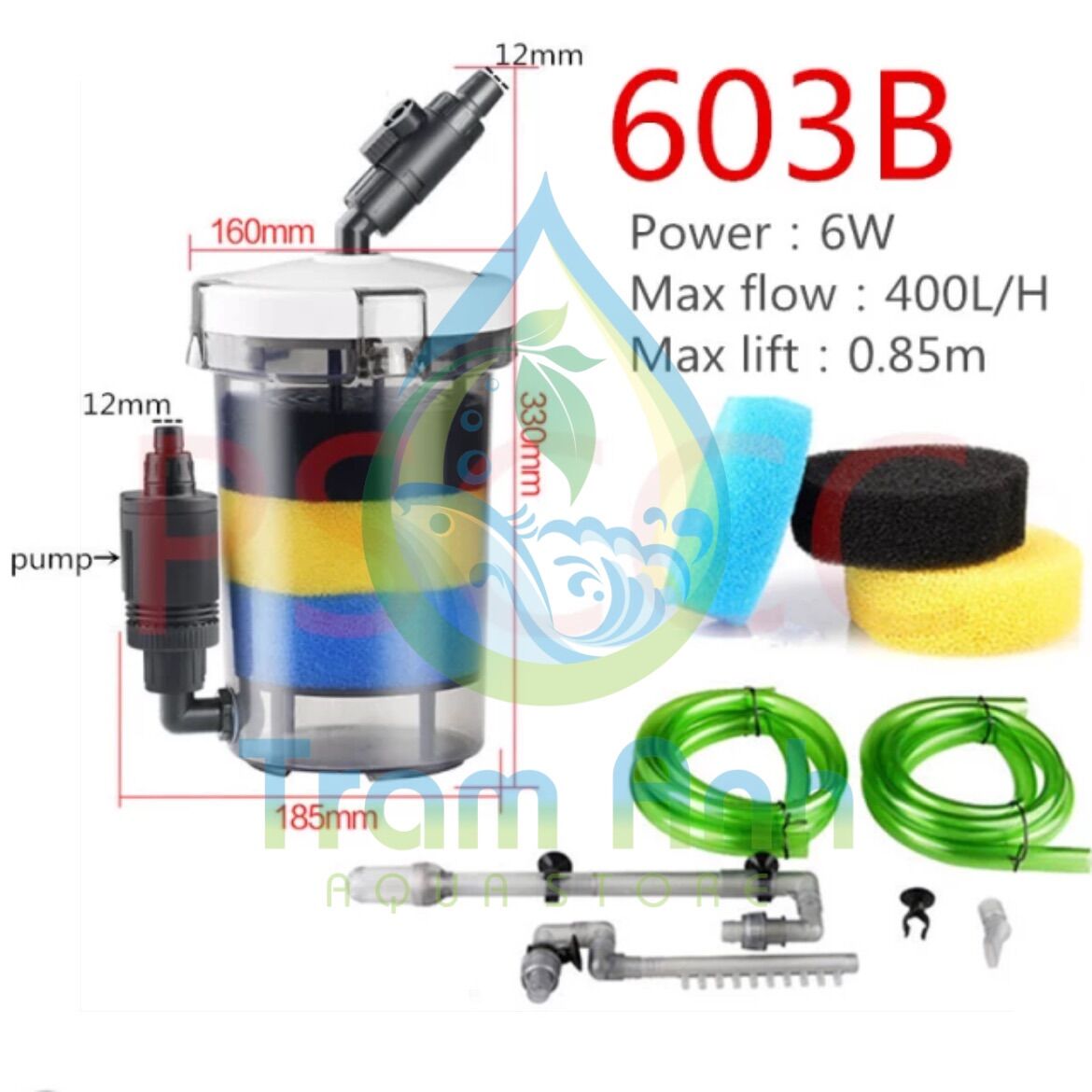 Lọc thùng cho bể thuỷ sinh sunsun ew - 602b - 603b