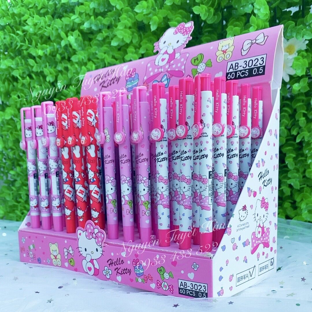 Bút viết bi mực xanh Hello Kitty