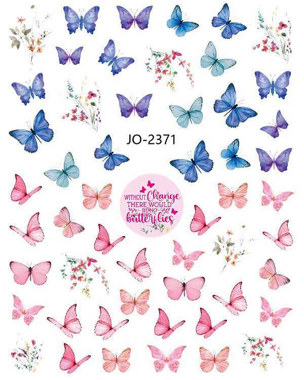 Sticker bướm đầy màu sắc dán móng tay