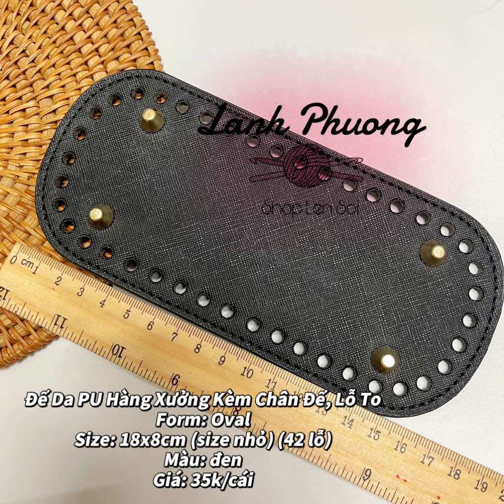 Đế Túi Da Pu Oval 18x8cm size nhỏ