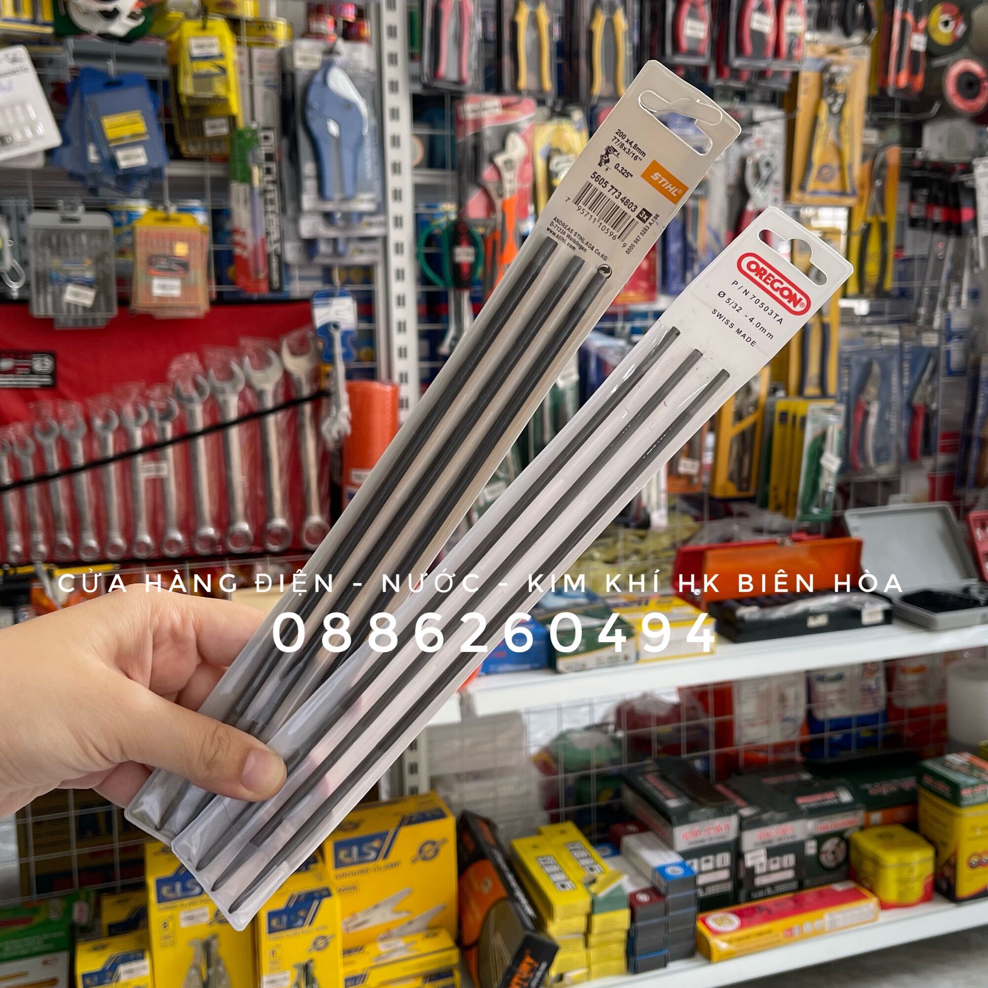 Bán lẻ 1 cây dũa cưa xích máy oregon 4.0mm và stihl 4.8mm