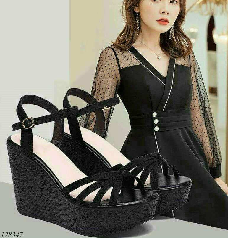 Giày sandal đế xuồng quai dây cao cấp
