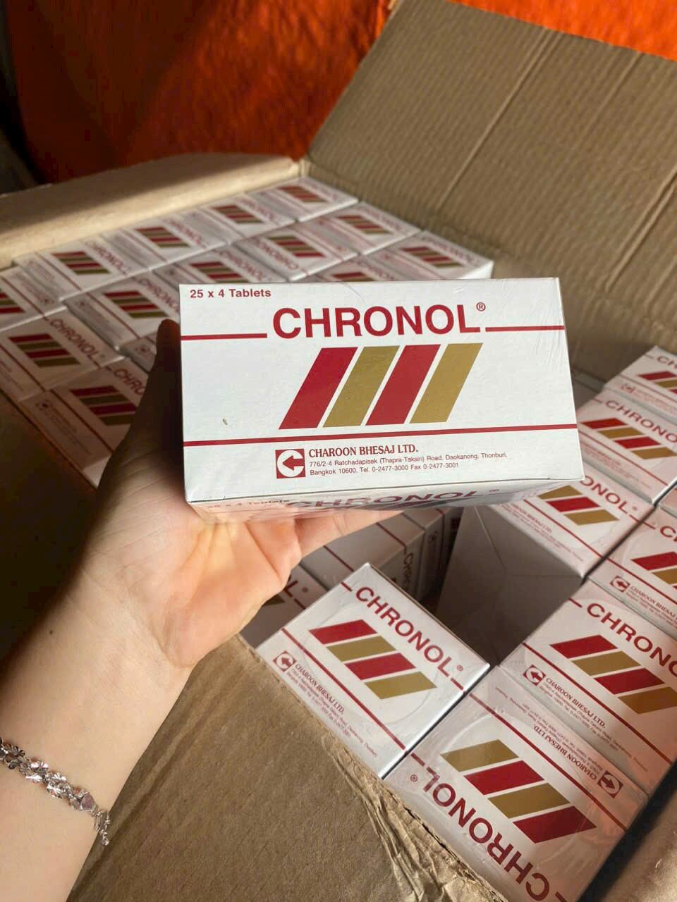 Cai rượu Chronol Thái Lan. Hộp 100v
