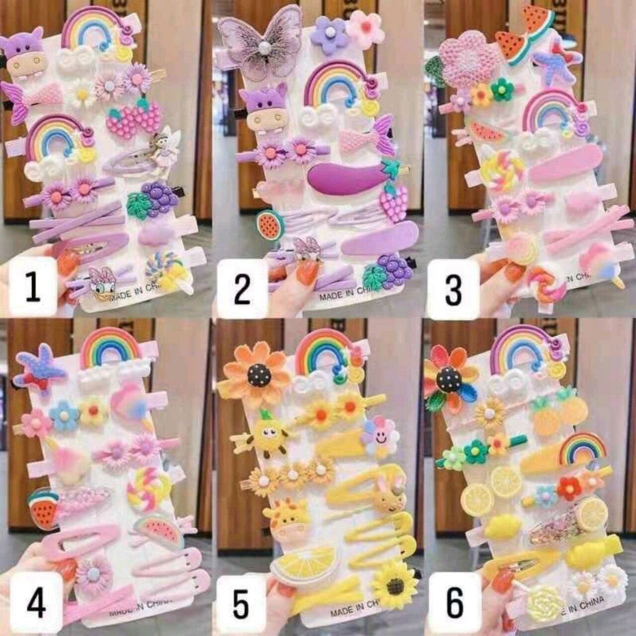 Sét 14 kẹp tóc cho bé xinh xắn